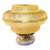 Lampe à poser art nouveau globe fleuri jaune