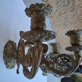 Pair of bronze wall lights