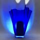 Murano - Cobalt blue glass handkerchief vase 25 cm high