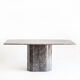 Vintage dining table. Gray marble. Italy, 90s