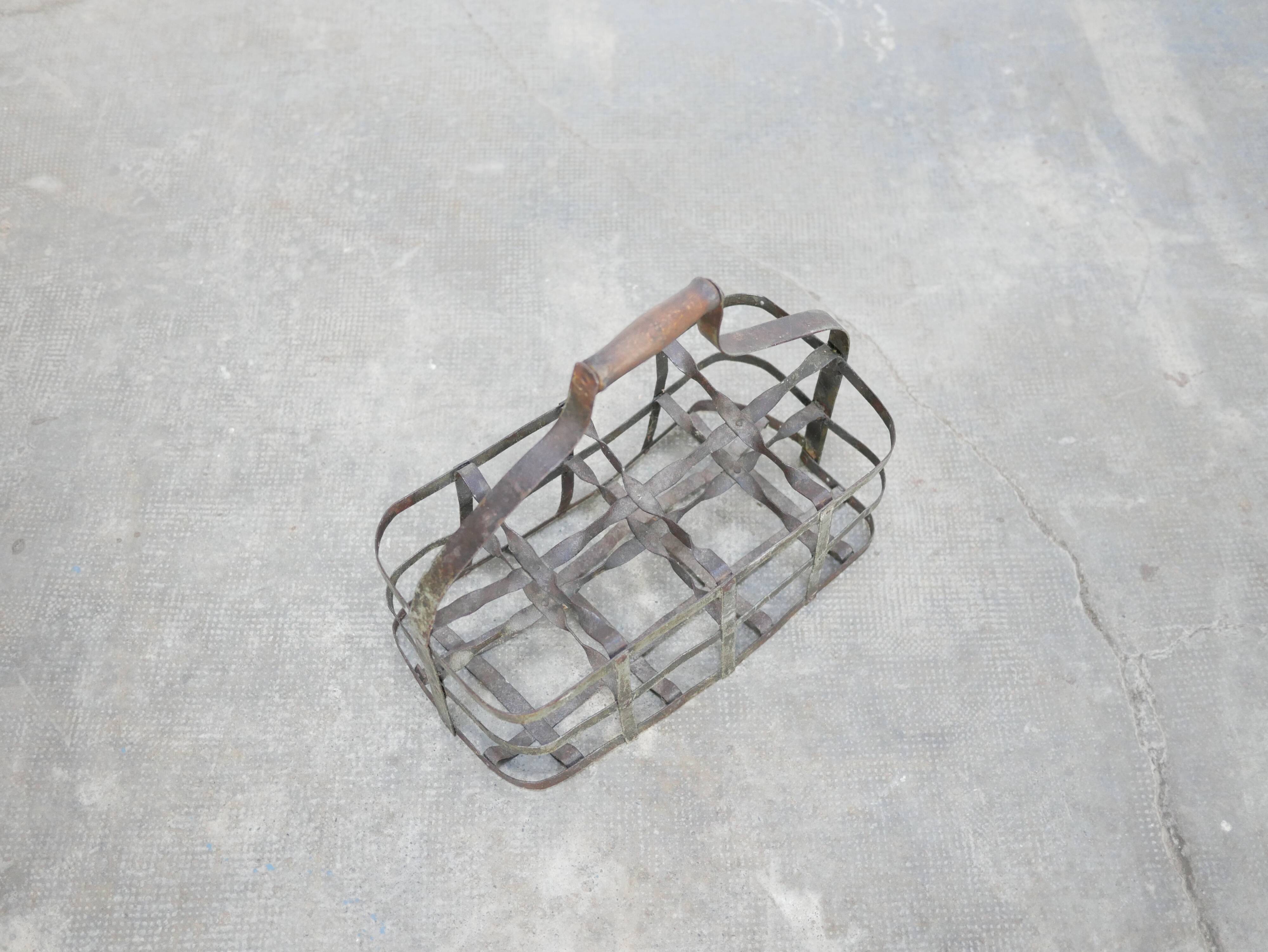 Vintage metal bottle rack