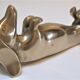 Dachshund solid brass vintage zoomorphic paperweight 60s-70s