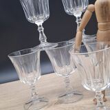 Set of 8 large Baccarat Lauzun crystal wine glasses