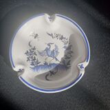 Ashtray earthenware of moustiers with bird pattern by dellerie in moustiers