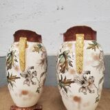 Pair of Satsuma ceramic vases