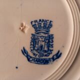 Plate Model thistles - Porcelain Opaque earthenware from Gien