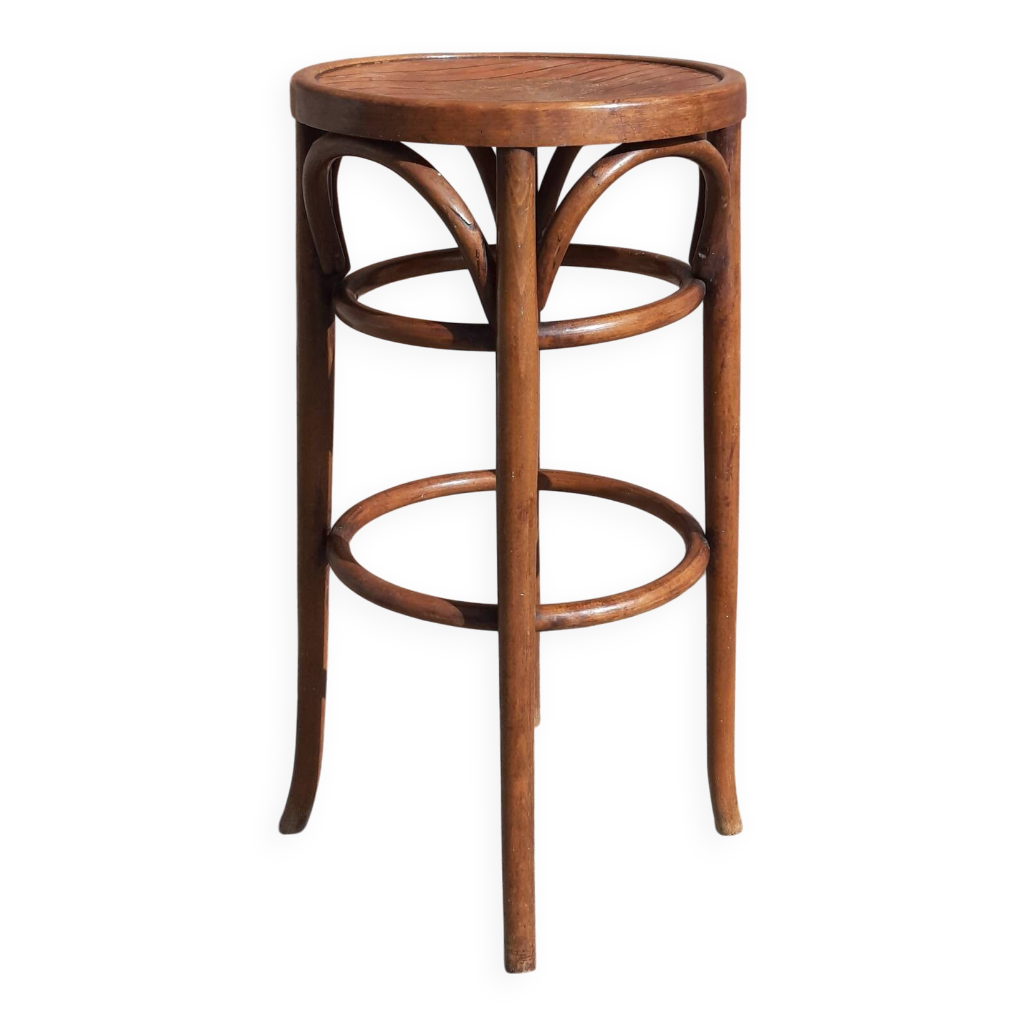 Tabouret de bar en bois courbé (style Thonet)