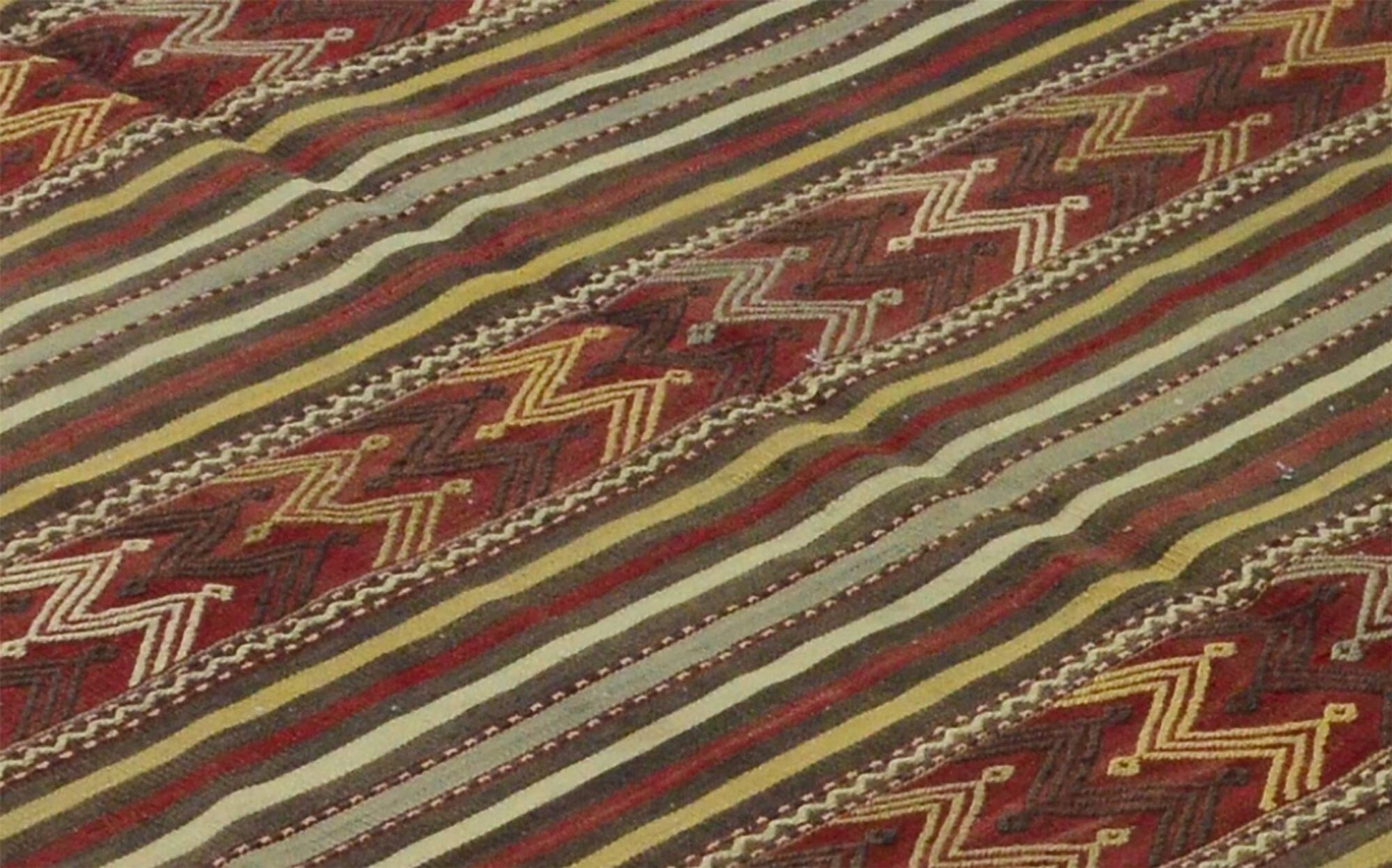 Grand Turkish Kilim Yoruk Vintage 150x300 cm Geometric Stripes
