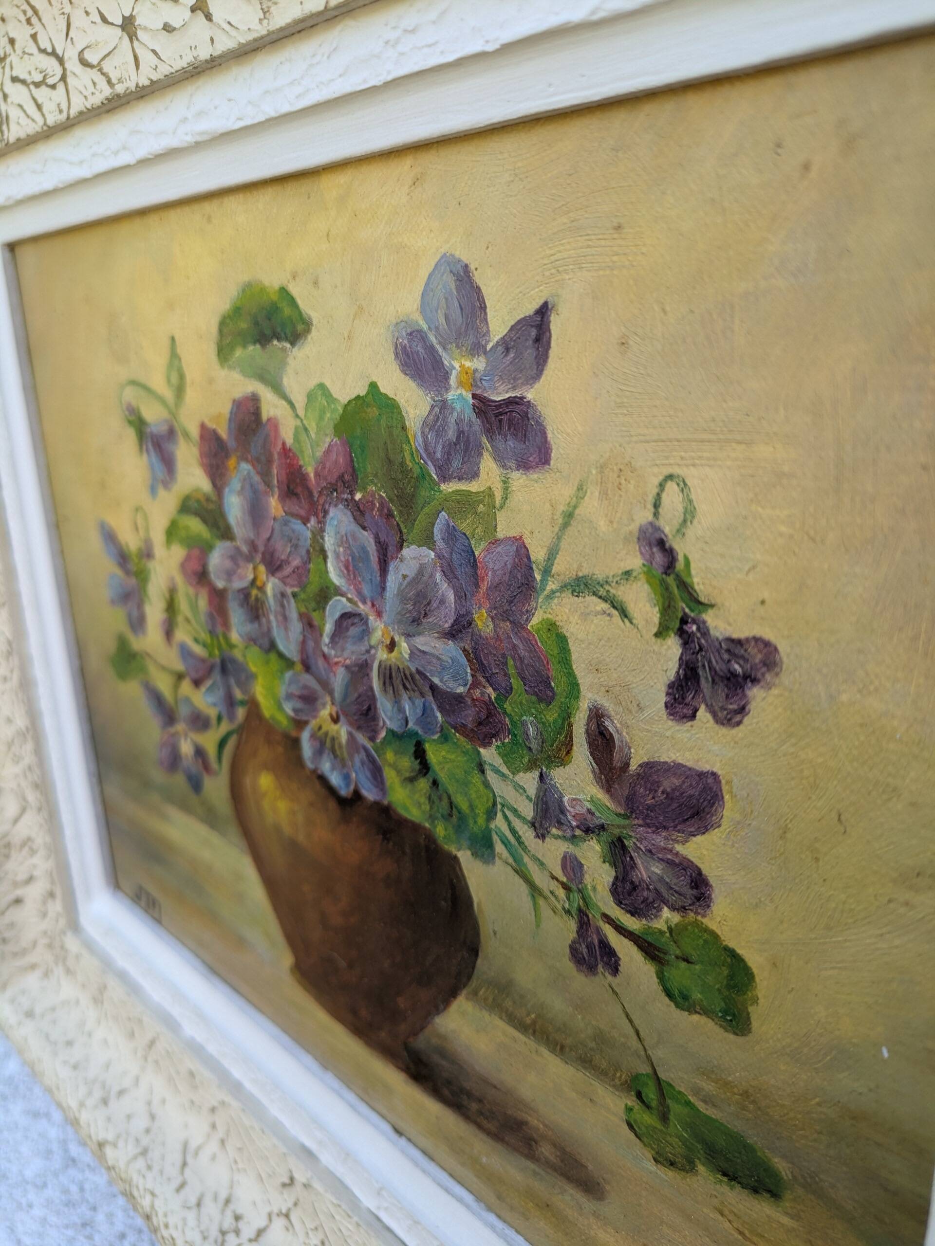 Tableau ancien de fleurs