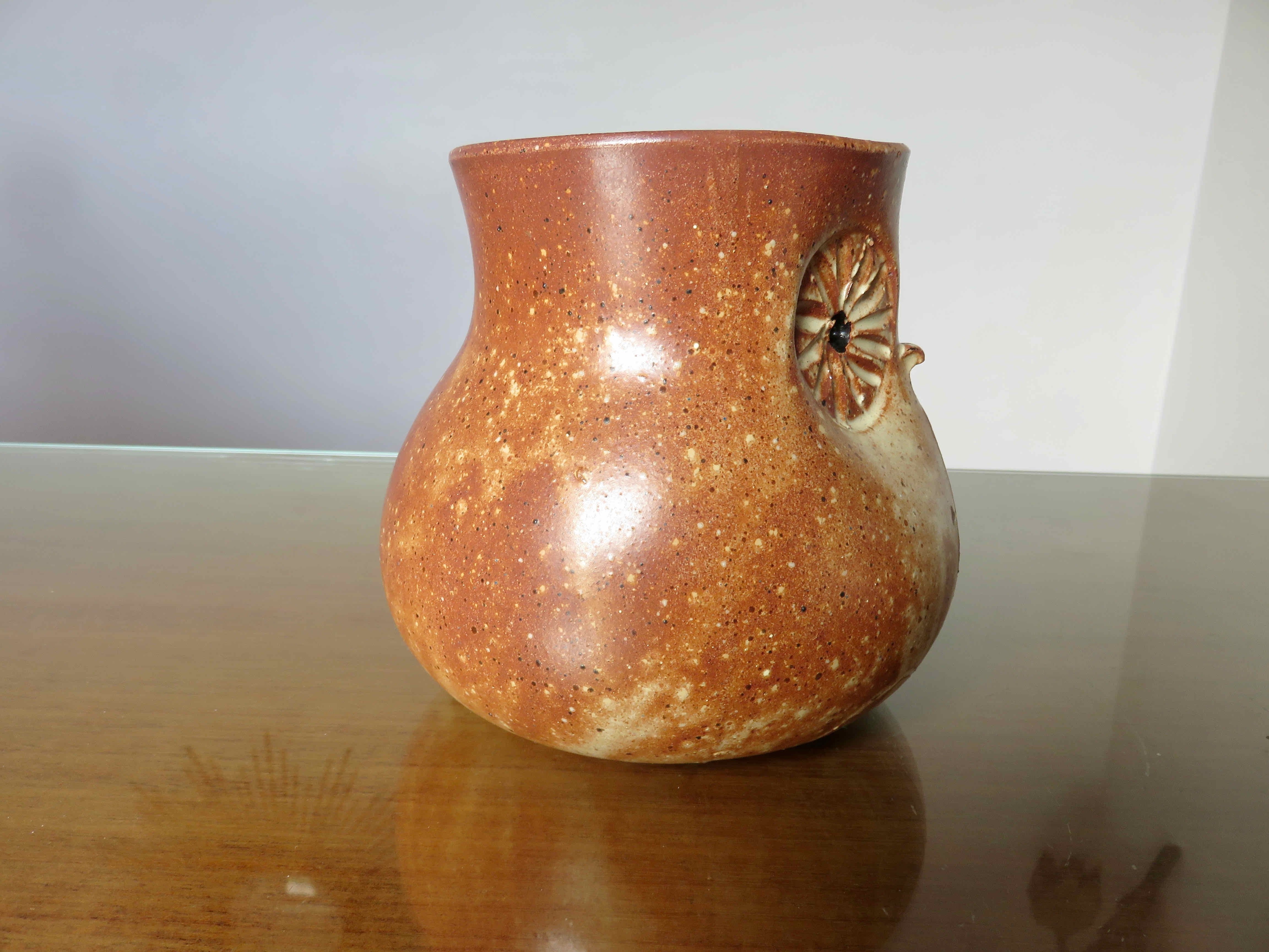 “hibou” stoneware pot cover from the 50s and 60s