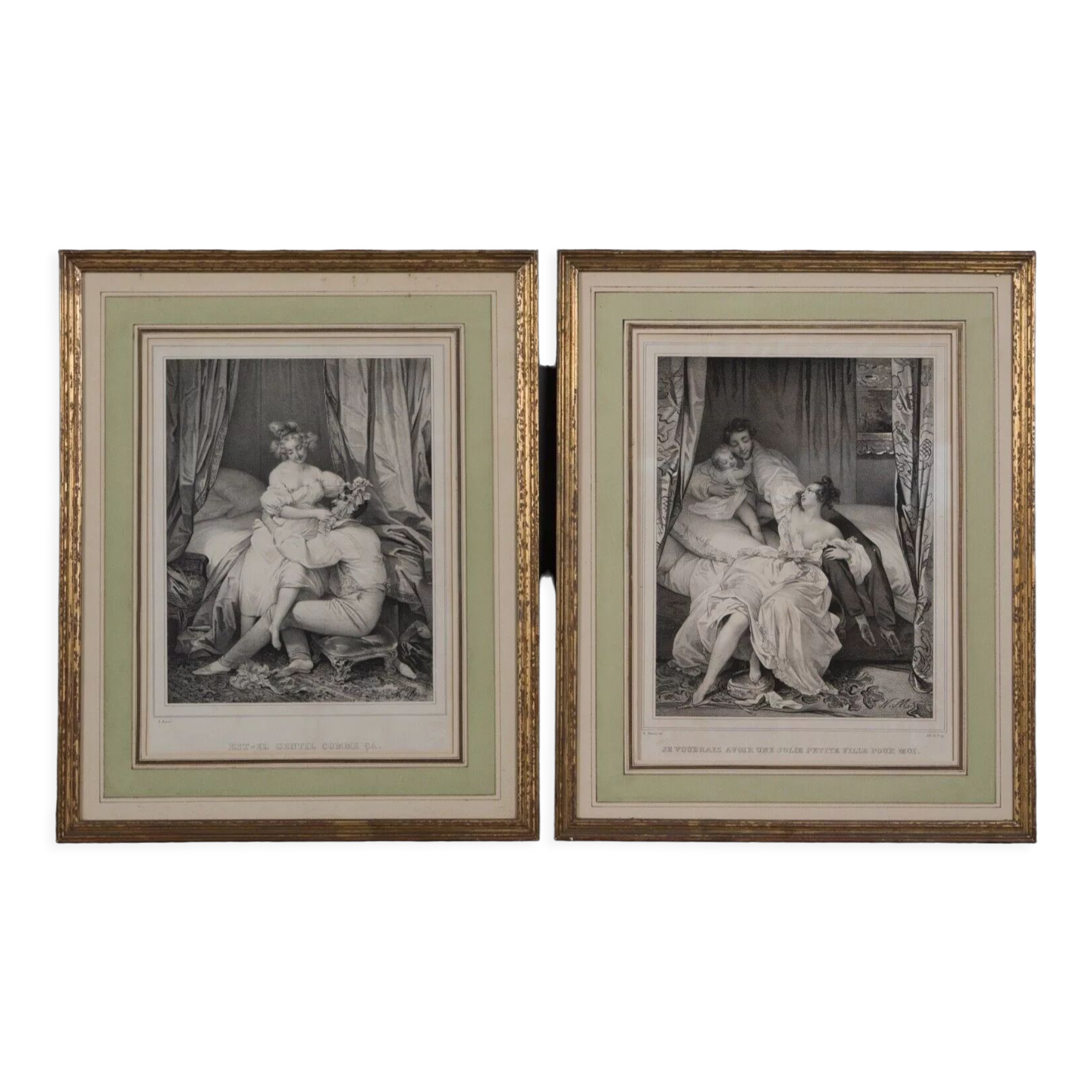 Pair of romantic prints Is he nice like that Maurin Del De Frey