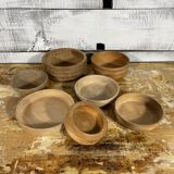 Series of 7 wooden pots