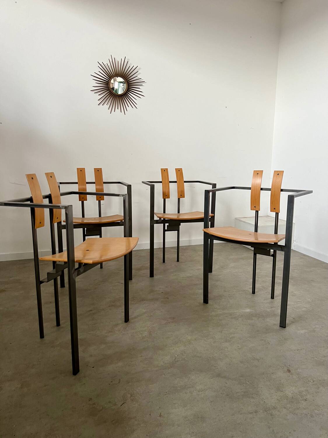 4 old raw design chairs Karl Friedrich Forster model Trix KFF postmodern 70s/80s