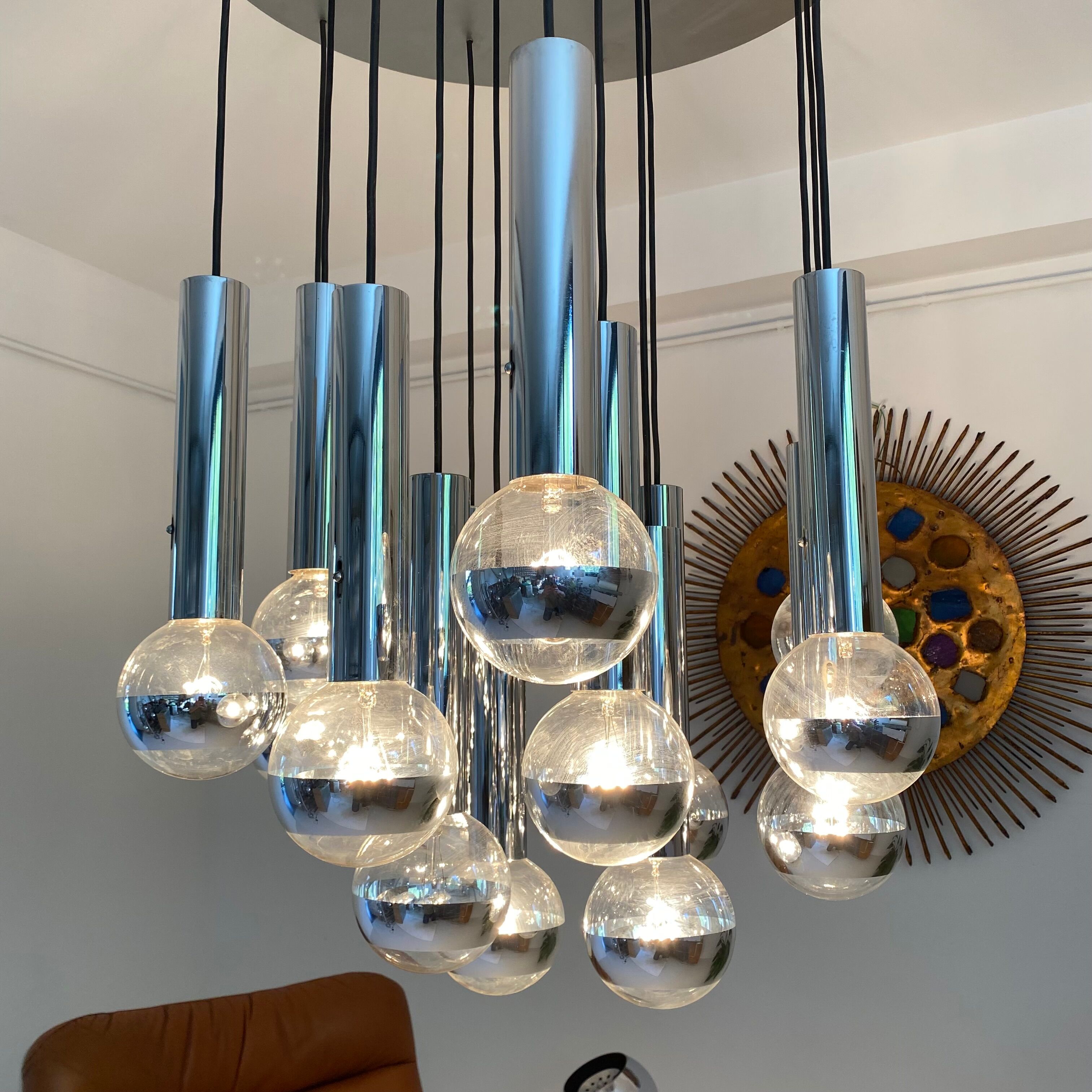 Chandelier waterfall 15 fires by Raak Holland. 1960