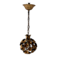 Vintage floral motif pendant, gold metal, France, 1970.