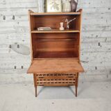 Vintage wooden and rattan secretary
