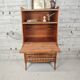 Secrétaire vintage en bois et rotin