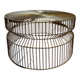 Made coffee table with golden brass effect