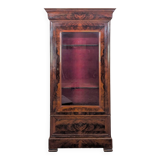 Louis Philippe period glass cabinet in flamed mahogany