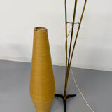 Ancien lampadaire amphore laiton et fibre design des années 60 vintage