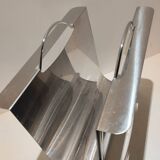 Vintage stainless steel magazine rack