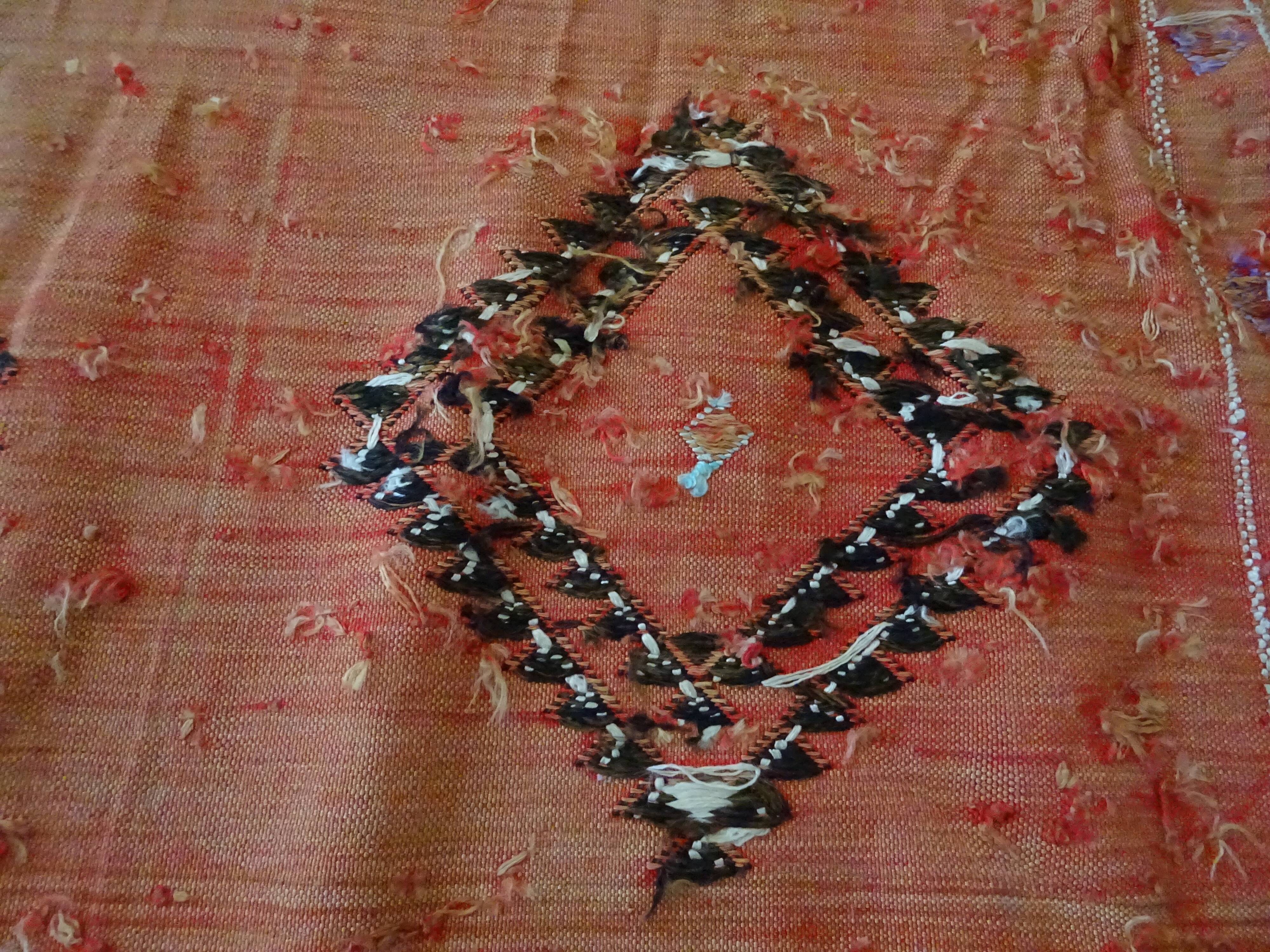 Berber carpet sabra Morocco plant fibers around 1930