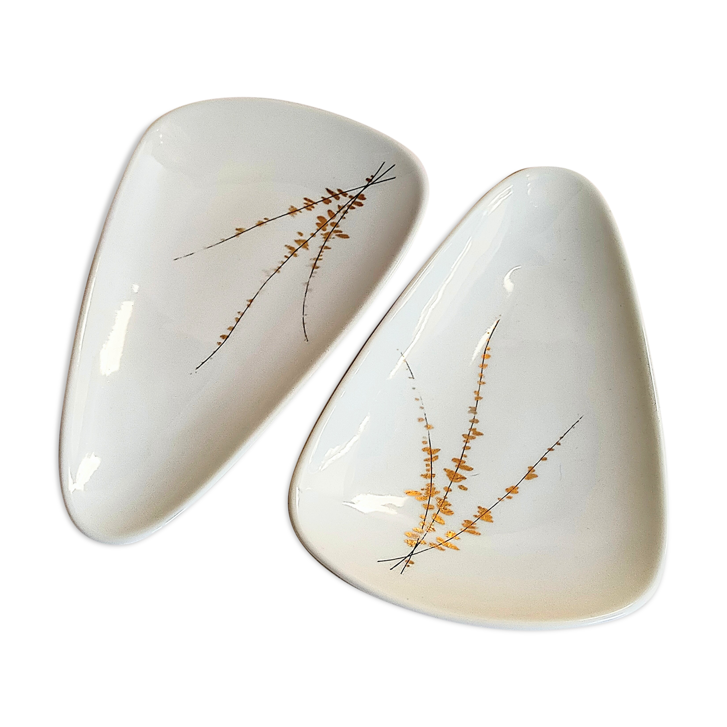 Duo de raviers porcelaine Royal Limoges vintages forme libre