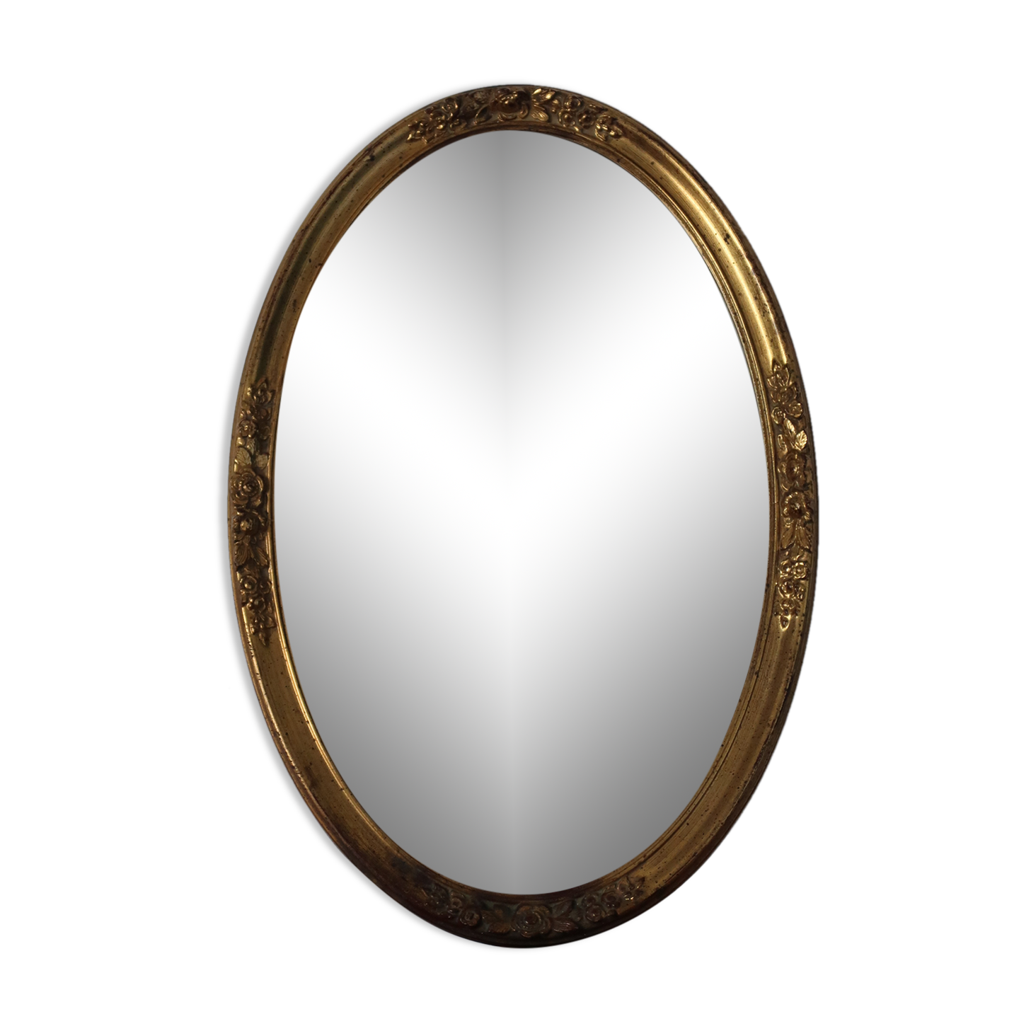 Miroir ovale doré vintage