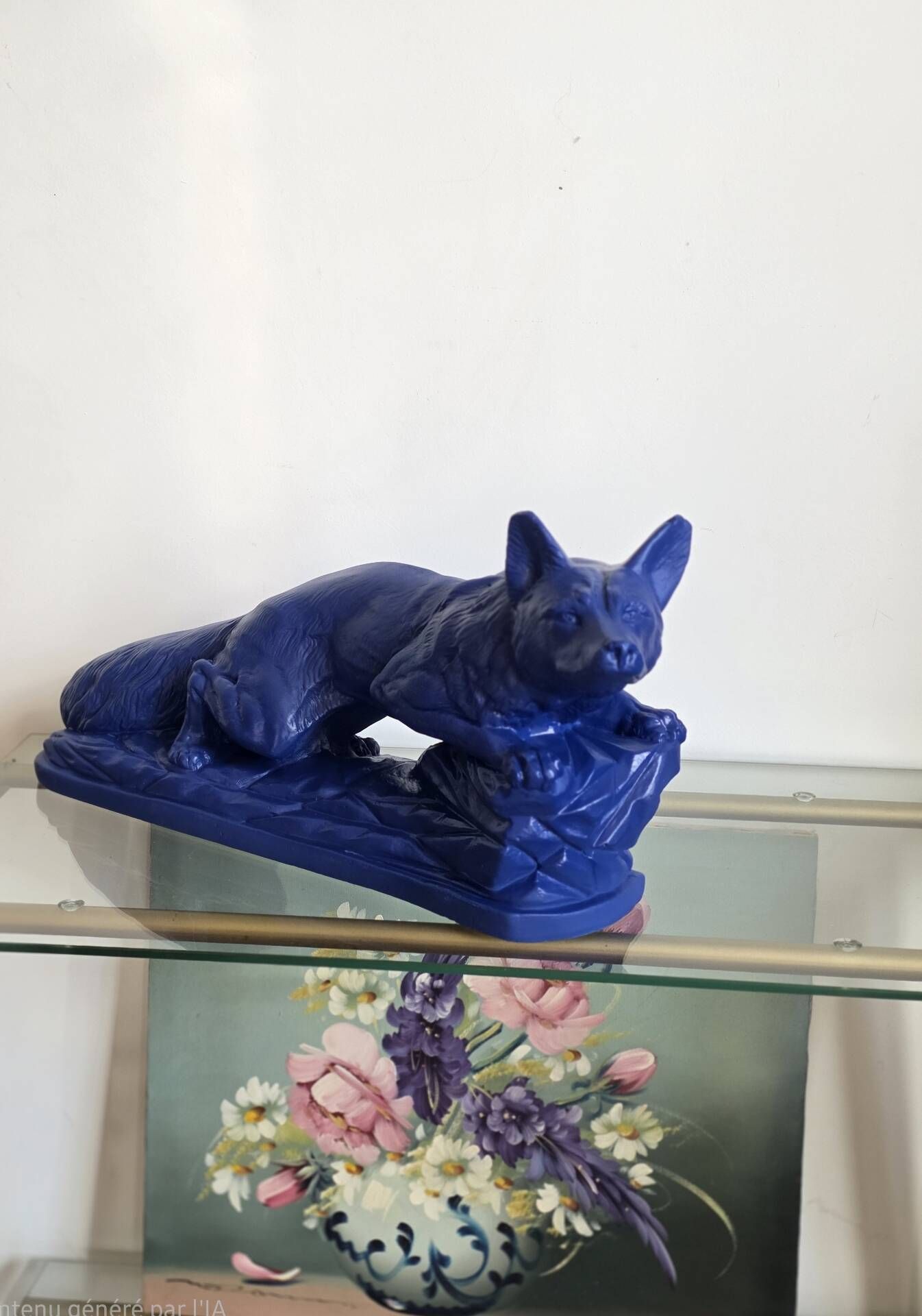 Sculpture années 50 bleu Klein