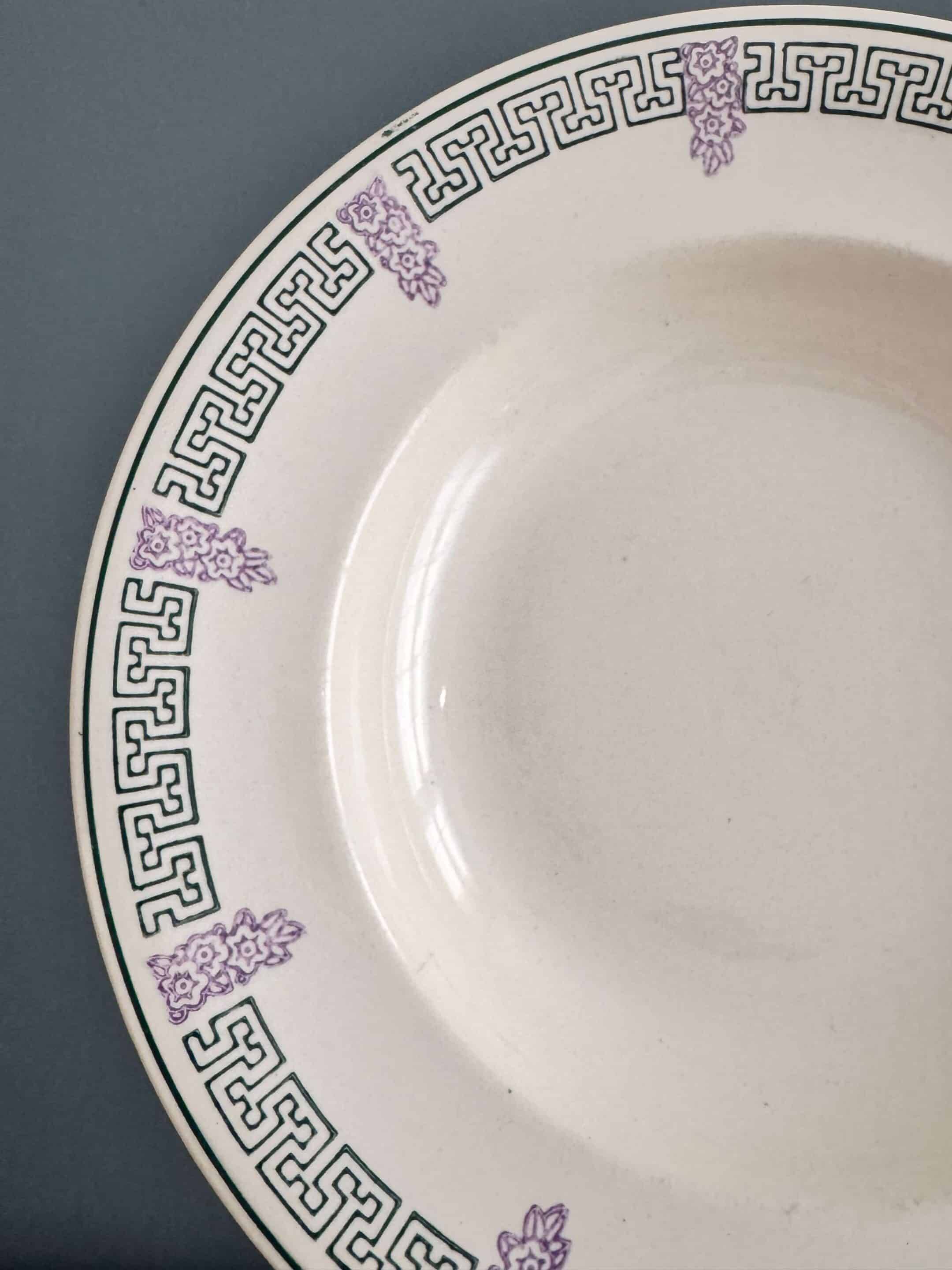 Set of 12 soup plates 1900 “Janina” Longwy