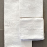 damask cotton tablecloth and towels