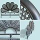 Vintage black rattan headboard 142cm
