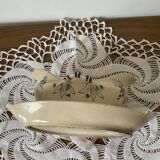 Old earthenware gravy boat from Sarreguemines U & Cie, Redcurrant model