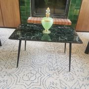 Vintage resin coffee table with a marble effect.