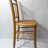 vintage wooden bistro chair with caning