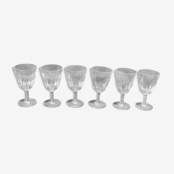 6 crystal port glasses of Baccarat model Cassino stamped height 11 cm
