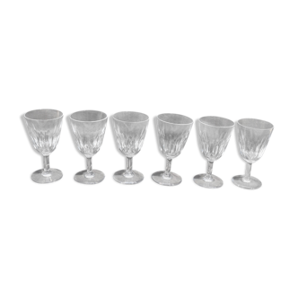 6 verres à porto en cristal de Baccarat modèle Cassino estampillés hauteur 11 cm