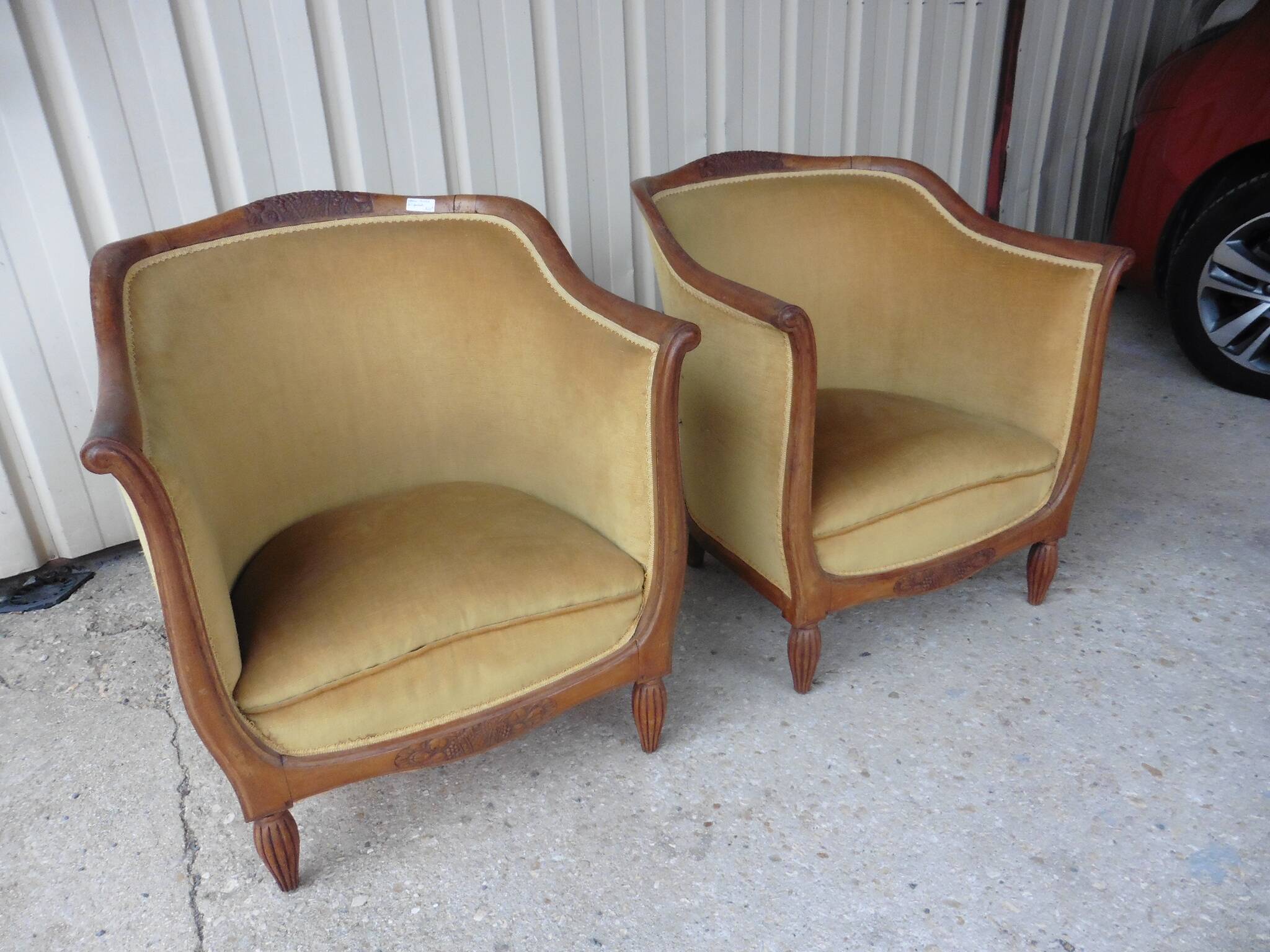2 toad armchairs 1930