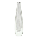 Mid Century Scandinavian Striped Glass Vase, V. Lindstrand for Kosta, 1950s