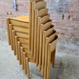 Set of 8 stackable chairs by Karl Klipper