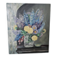 Oil on panel painting - still life flowers lilacs dahlias signed d alrer