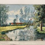 Huile sur panneau vintage