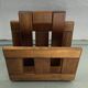 Midcentury brutalist oak magazine rack or holder, Dutch ca 1960s