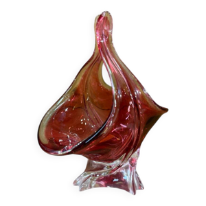 Vide poche en verre rouge