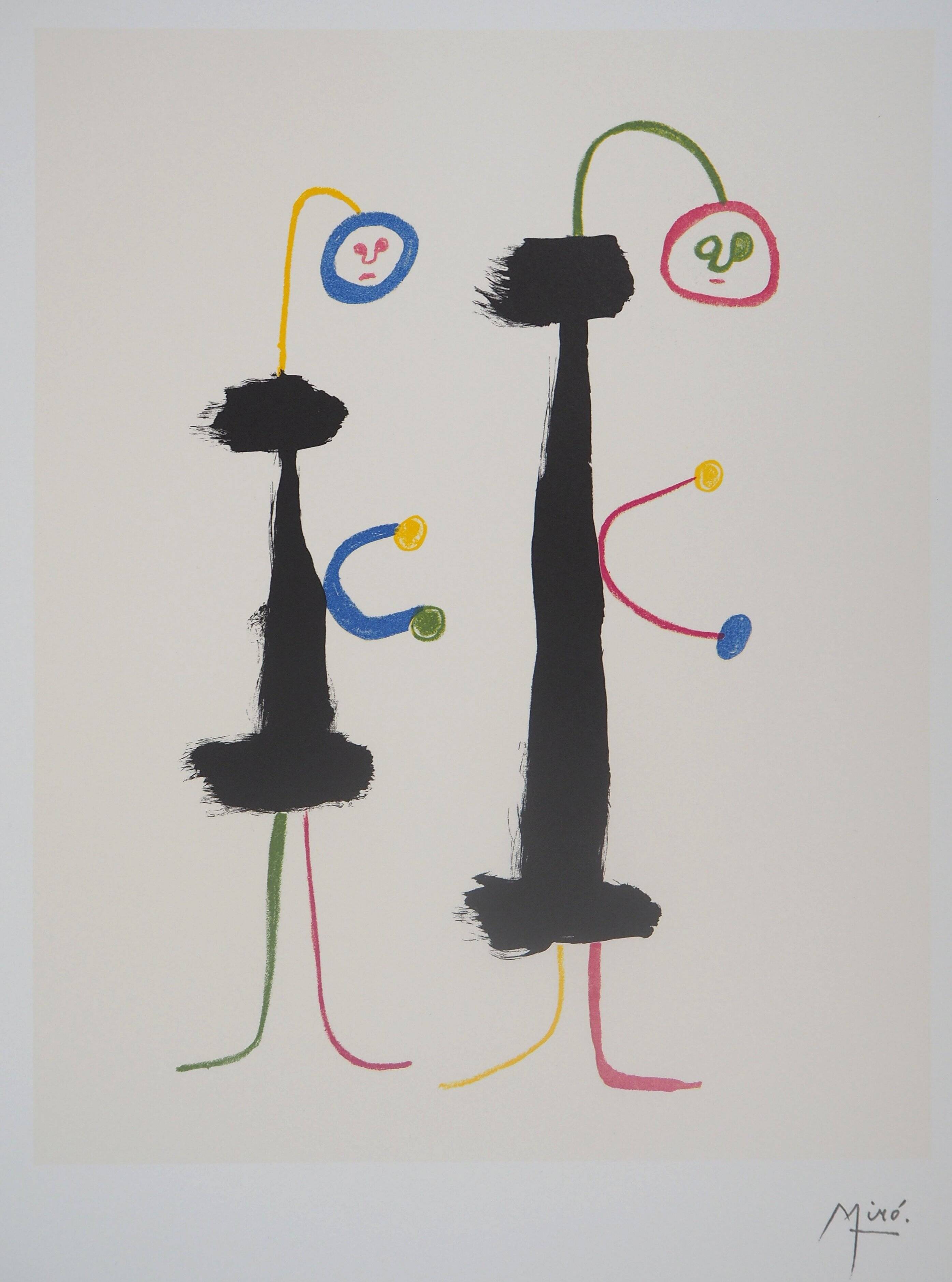 Joan MIRO: Surrealist loving couple, signed lithograph