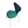 Chaise modèle 3107 tissu turquoise design Jacobsen, édition Fritz hansen