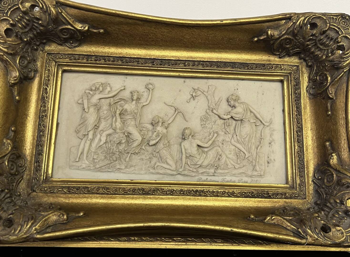 Marble bas-relief, Barbedienne Fondeur, Paris 1859