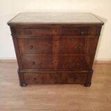 Commode italienne à quatre tiroirs en noyer de la fin du XIXe siècle