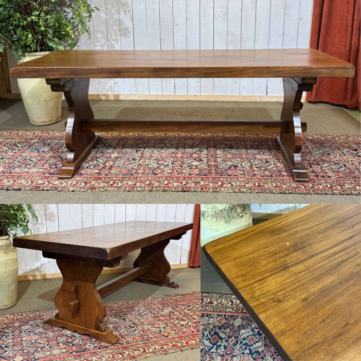 1970s mahogany monastery table - L=2m W=80cm H=75cm