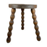 Tabouret tripode en bois